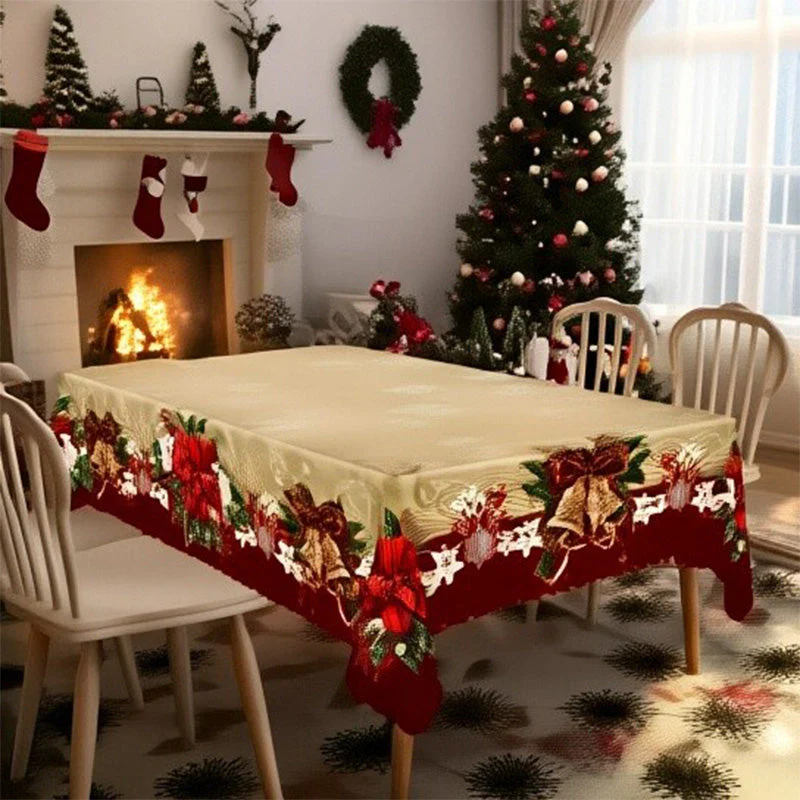🔥 55% DE RÉDUCTION ! ✨ Nappe de Noël Classique - Motifs Festifs Variés, Tissu Polyester Résistant aux Taches, Tailles Adaptées à Toutes les Tables 🎄🍽️ - Image 12