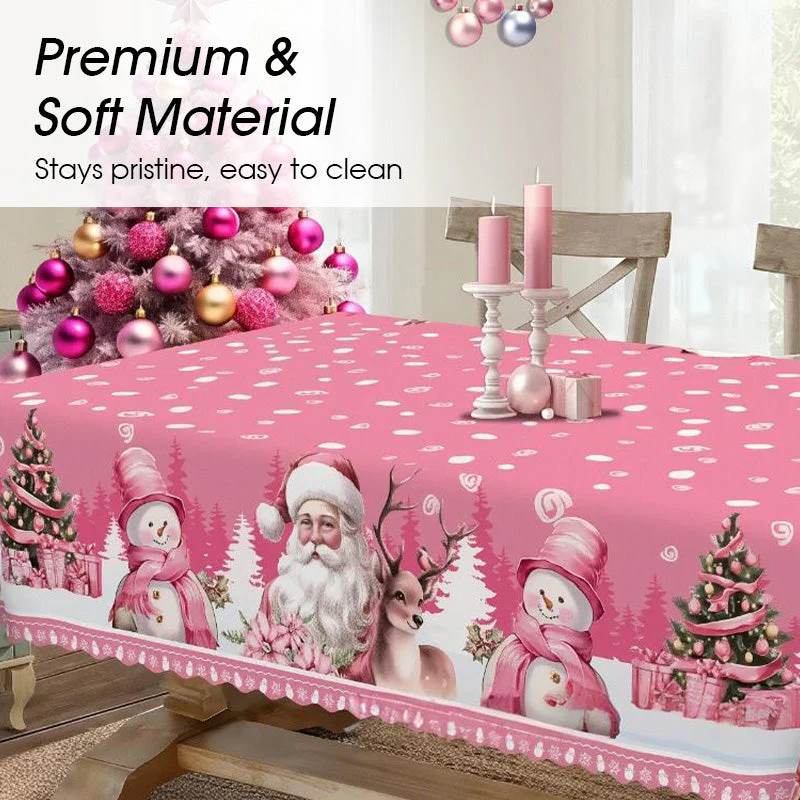 🔥 55% DE RÉDUCTION ! ✨ Nappe de Noël Classique - Motifs Festifs Variés, Tissu Polyester Résistant aux Taches, Tailles Adaptées à Toutes les Tables 🎄🍽️ - Image 3