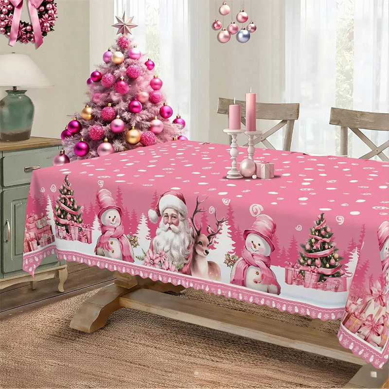 🔥 55% DE RÉDUCTION ! ✨ Nappe de Noël Classique - Motifs Festifs Variés, Tissu Polyester Résistant aux Taches, Tailles Adaptées à Toutes les Tables 🎄🍽️ - Image 9