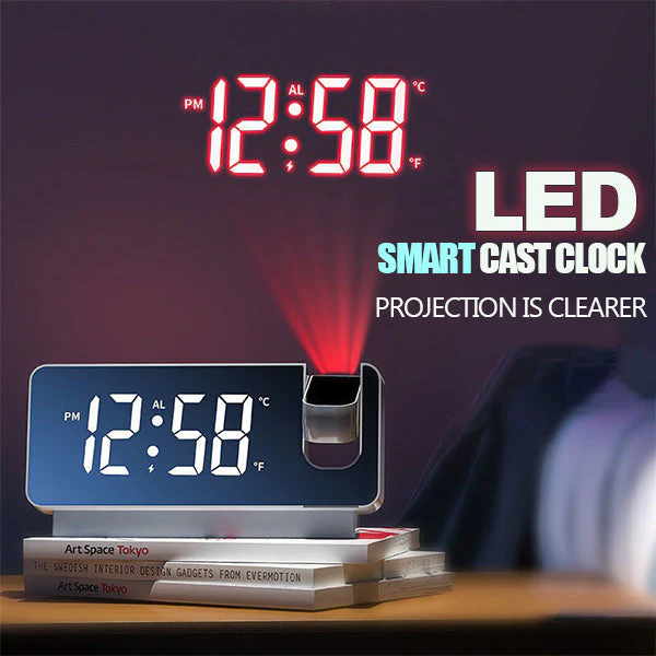 📢📢60 % de réduction !! ⏰ Réveil à Projection Miroir – Ultra-Clair, Double Alarme & Port USB de Charge - Image 4