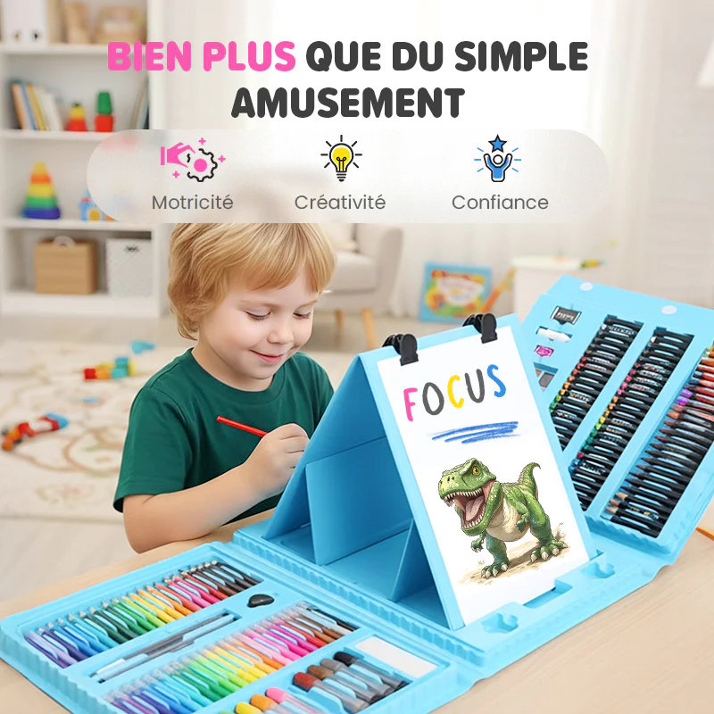 📢📢60% DE RÉDUCTION !!! ✨ Kit Artistique 6-en-1 Enfant - 208 Pièces, Chevalet Double Face, Matériaux Sûrs, Idéal pour Développer la Créativité 🎨✨ - Image 4