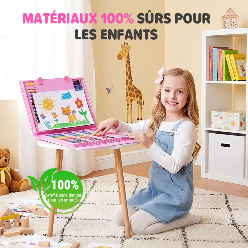 📢📢60% DE RÉDUCTION !!! ✨ Kit Artistique 6-en-1 Enfant - 208 Pièces, Chevalet Double Face, Matériaux Sûrs, Idéal pour Développer la Créativité 🎨✨ - Image 6