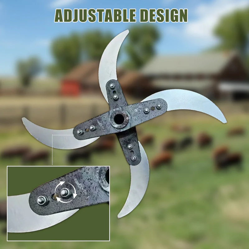 📢📢50 % de réduction !! ⏰🔪 Lame de coupe 4 lames pour déchiqueteuse d’herbe – Diamètre ajustable (25-26 cm), acier anti-rouille, installation universelle ! 🌿🚜 - Image 3