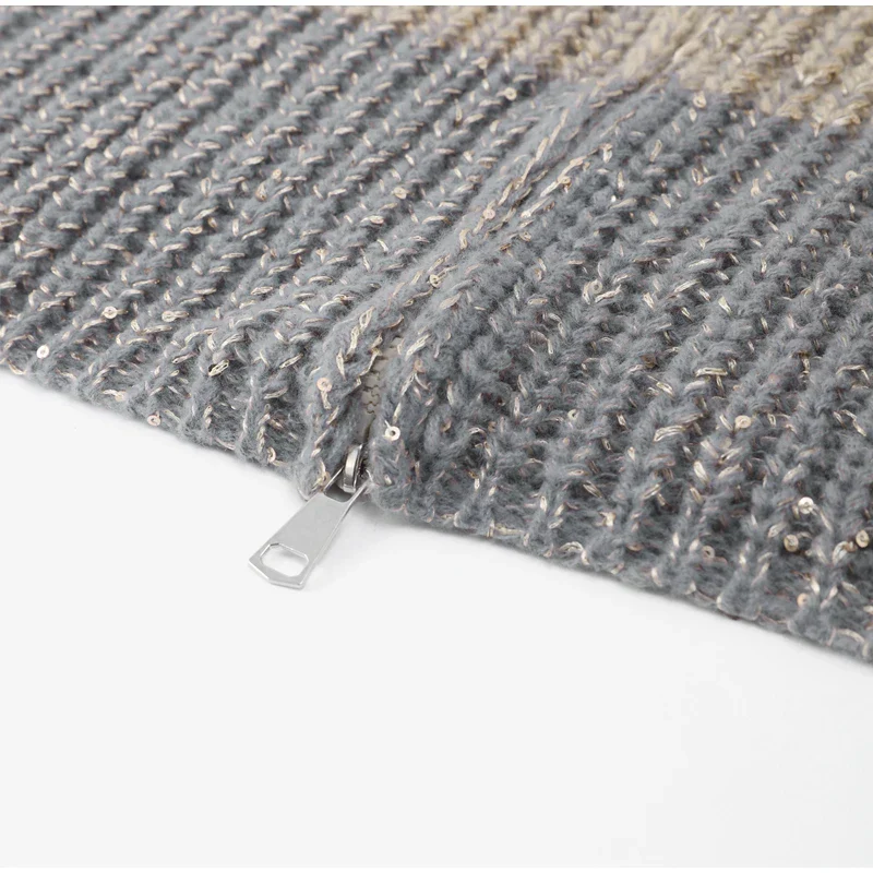 ❄️Rabais saisonnier 62%❄️Knitted Sweater Jacket With Monochromatic Sequins - Image 4
