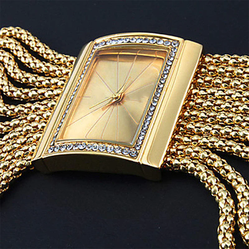 📢📢50 % de réduction !✨Montre carrée pour femme avec quartz et strass - Image 6