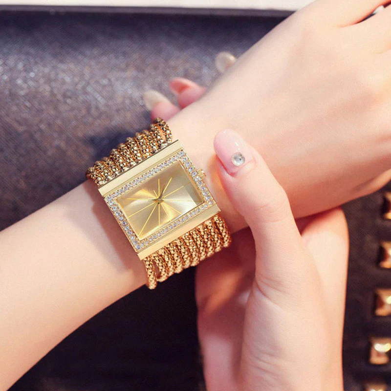 📢📢50 % de réduction !✨Montre carrée pour femme avec quartz et strass - Image 8