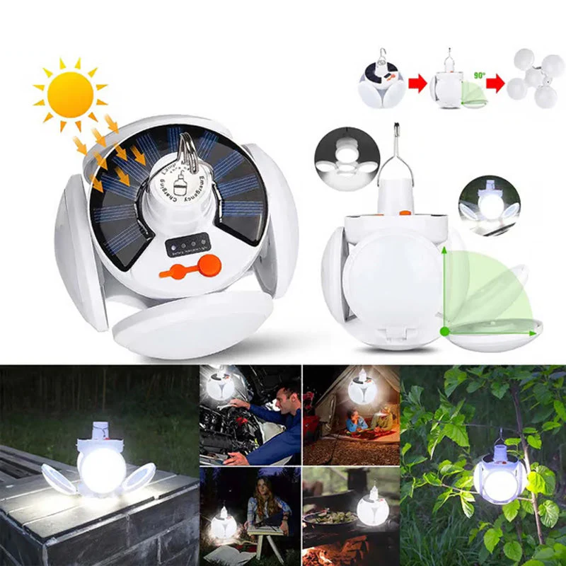 📢📢2 achetés, 1 offert !⏰Lampe solaire multifonctionnelle et pliable en forme de ballon de football - Image 4