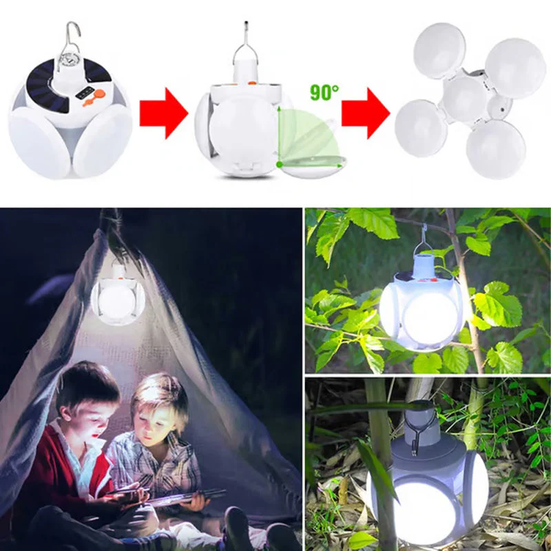 📢📢2 achetés, 1 offert !⏰Lampe solaire multifonctionnelle et pliable en forme de ballon de football - Image 5