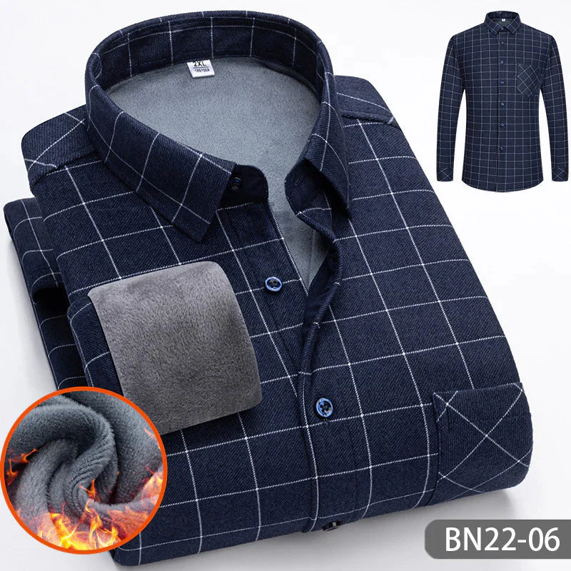 📢📢58% DE RÉDUCTION !!!✨Chemise à rayures d'hiver d'automne en épaissis pour les hommes - Image 3