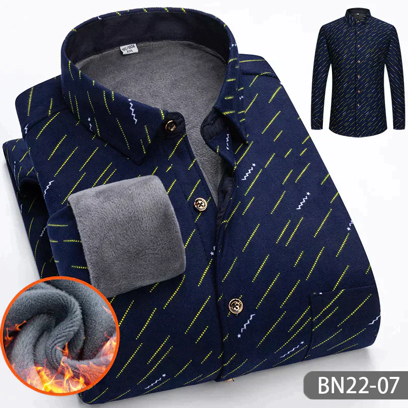 📢📢58% DE RÉDUCTION !!!✨Chemise à rayures d'hiver d'automne en épaissis pour les hommes - Image 4