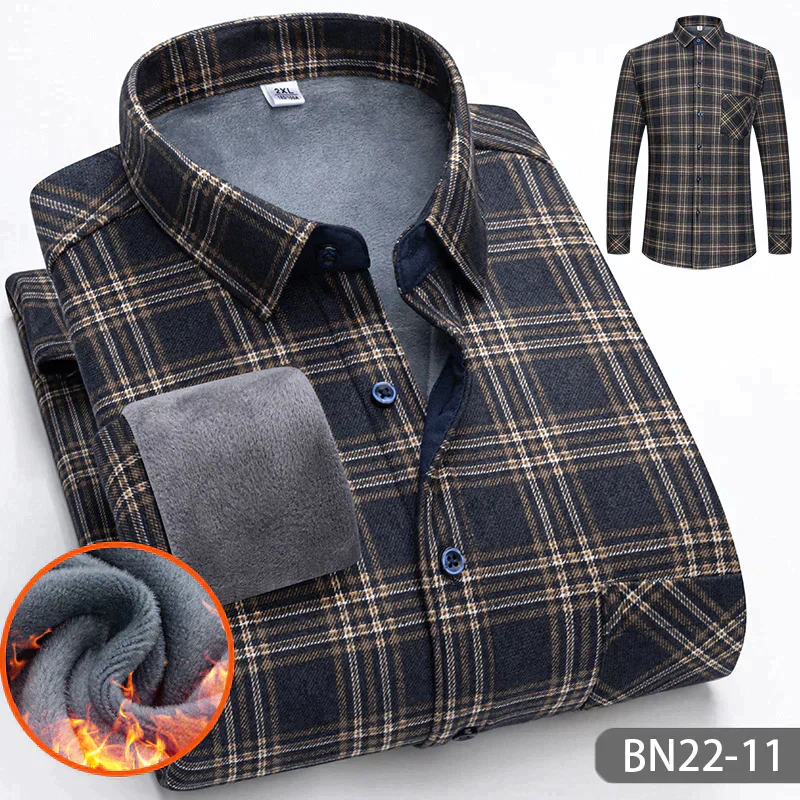 📢📢58% DE RÉDUCTION !!!✨Chemise à rayures d'hiver d'automne en épaissis pour les hommes - Image 8