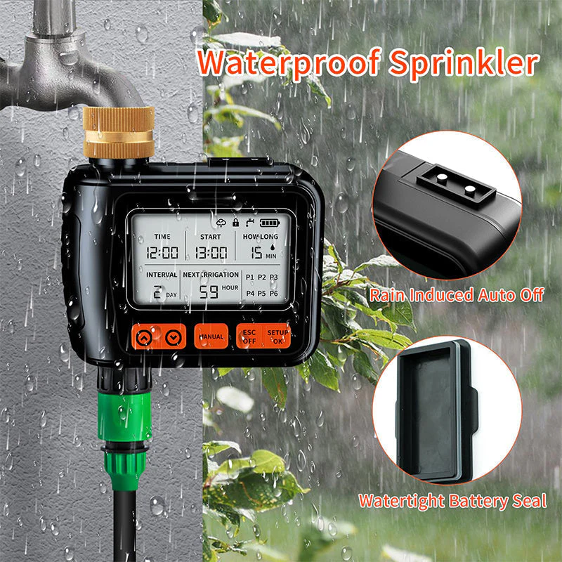 🌸 Disposition prédatrice 🌸 Maison de jardin grand écran LCD affichage compteur d'eau - Image 3