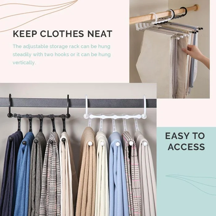 📢📢Acheter 5 recevoir 5 gratuits⏰Porte-Pantalons Multifonctionnel – Gain de Place et Pratique 🌟🏆 - Image 3