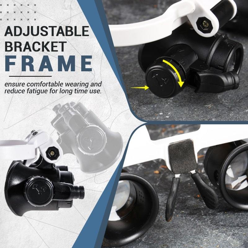 📢📢50 % de réduction !!⏰ Loupe de Lunettes LED (8x 15x 23x) – Zoom Réglable, Lumière Intégrée & Léger Confortable ⚡ - Image 4