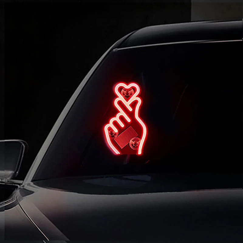 📢📢50 % de réduction !! ⏰Lampe LED solaire pour voiture en forme de geste cœur - Image 14