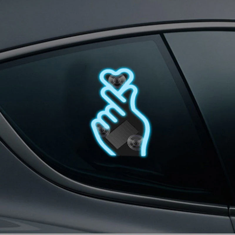 📢📢50 % de réduction !! ⏰Lampe LED solaire pour voiture en forme de geste cœur - Image 15