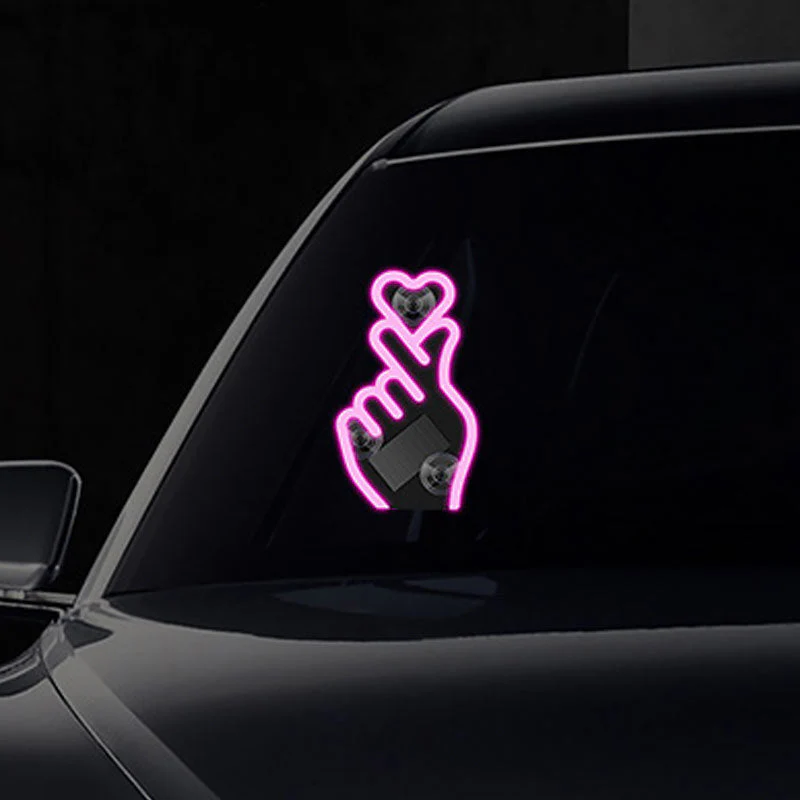 📢📢50 % de réduction !! ⏰Lampe LED solaire pour voiture en forme de geste cœur - Image 16