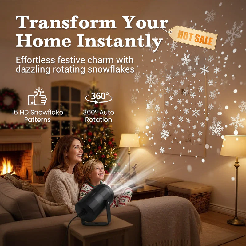 📢📢50% DE RÉDUCTION !!! 🎅Lampe projecteur LED en forme de flocon de neige