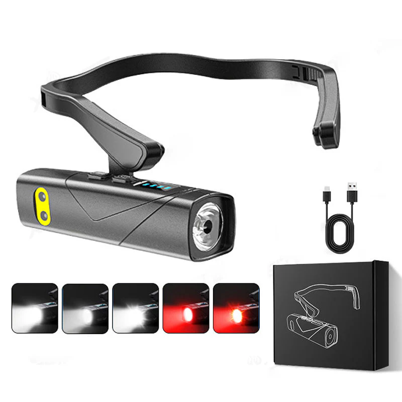 📢📢50 % de réduction !!!🎅Lampe frontale LED ultra-légère à porter sur l’oreille : 5 modes, détection gestuelle & batterie intelligente ! 💡🏃♂️ - Image 10