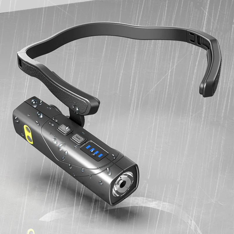 📢📢50 % de réduction !!!🎅Lampe frontale LED ultra-légère à porter sur l’oreille : 5 modes, détection gestuelle & batterie intelligente ! 💡🏃♂️ - Image 7