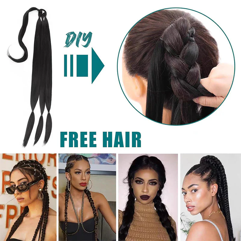 đąđą50 % de rĂ©duction !!!âšExtension lĂ©gĂšre pour queue de cheval longue tressĂ©e pour femmes - Image 7
