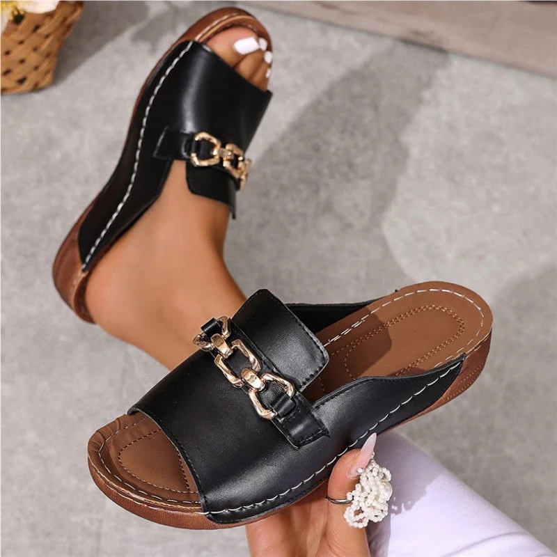 📢👡62% de réduction pour une durée limitée✨Orthopedic sandales avec boucle d'or - Image 6