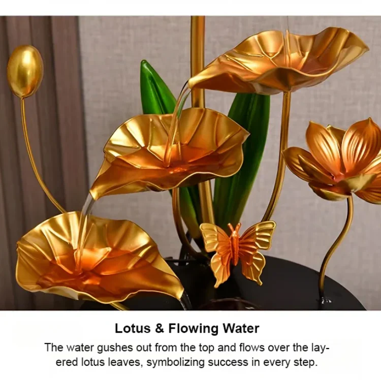 Ornement de luxe créatif en forme d'aquarium avec lotus - Image 4