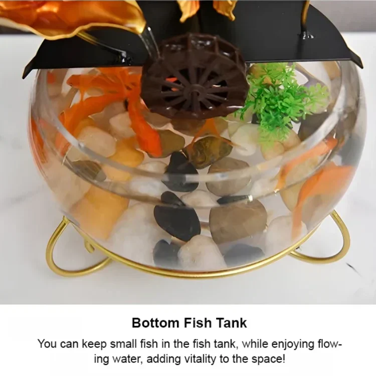 Ornement de luxe créatif en forme d'aquarium avec lotus - Image 5