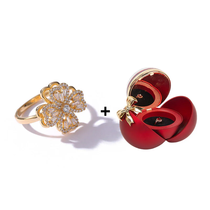 📢📢50 % de réduction !! ⏰Bague tournante trèfle à quatre feuilles porte-bonheur - Image 14