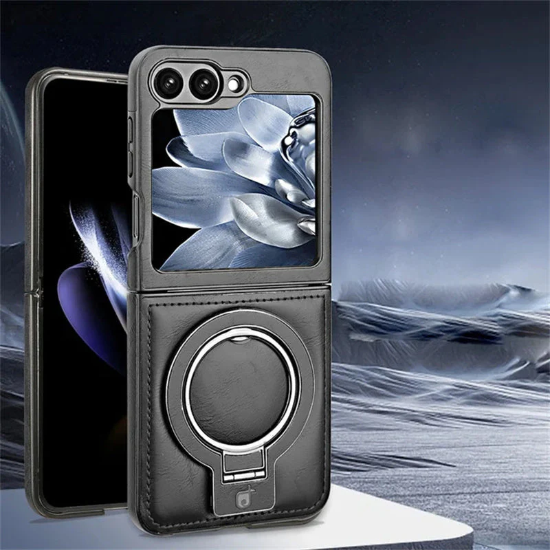 ✨Luxury PU Leather Magnetic Phone Case with Ring Stand for Galaxy Z Flip Series - Image 10