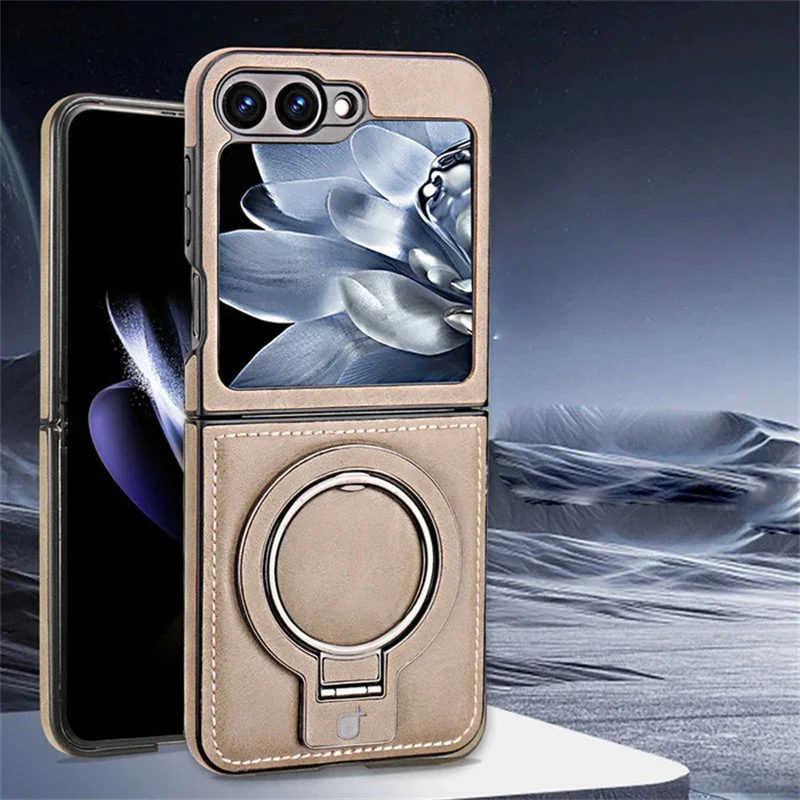 ✨Luxury PU Leather Magnetic Phone Case with Ring Stand for Galaxy Z Flip Series - Image 11
