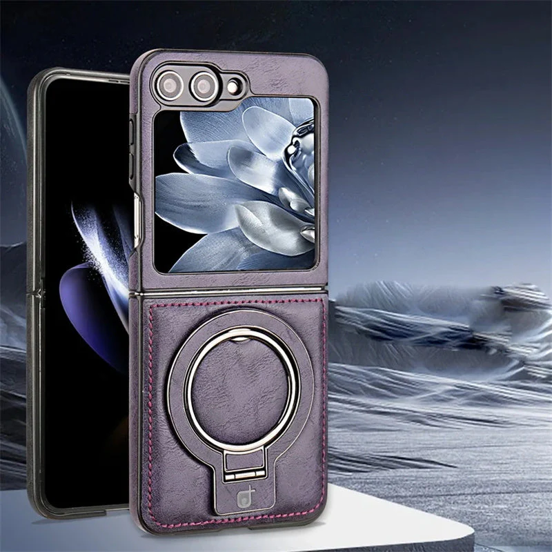 ✨Luxury PU Leather Magnetic Phone Case with Ring Stand for Galaxy Z Flip Series - Image 9