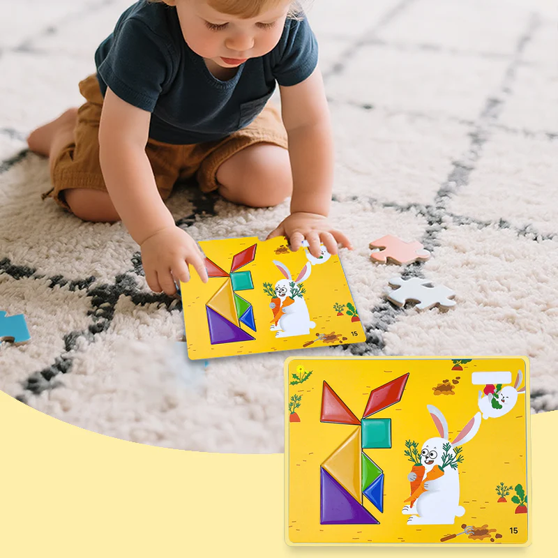 📢📢60 % de réduction !!!✨🎅Puzzle tangram magnétique de voyage pour enfants