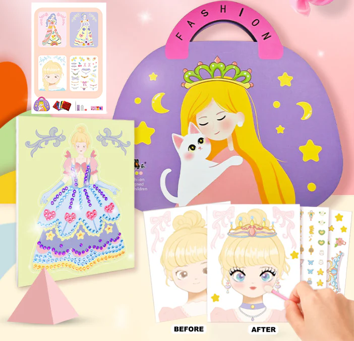 📢📢50% DE RÉDUCTION !!! ✨Ensemble de jeu d'habillage et de maquillage de princesse fantastique 3 en 1 - Image 11