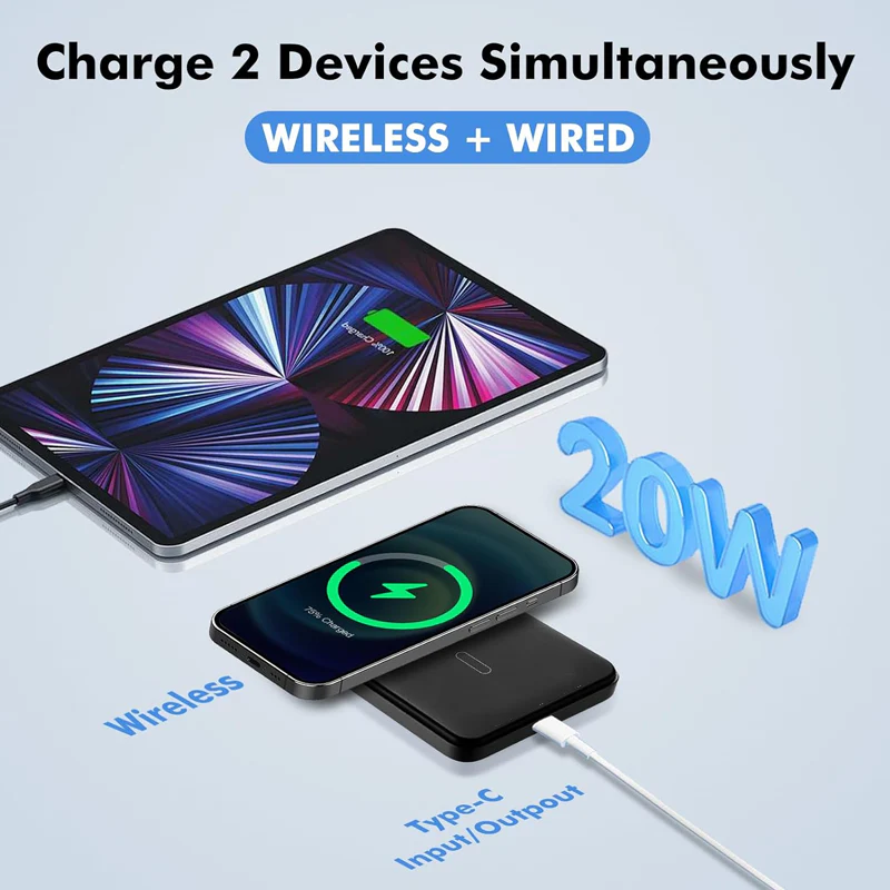 Chargeur sans fil portable magnétique avec écran LED - Image 5