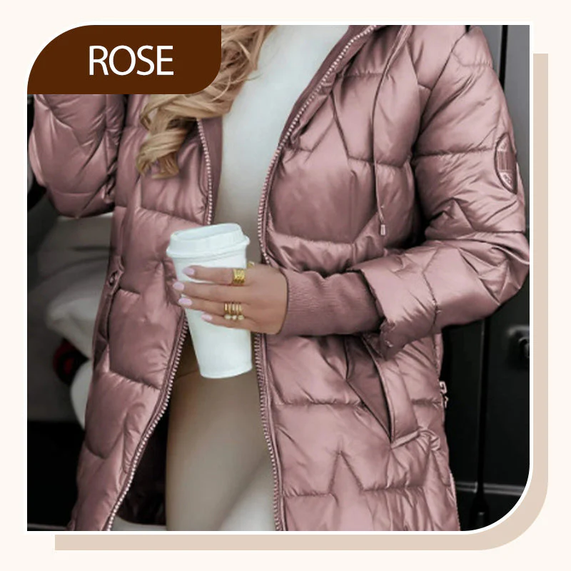Manteau en Coton à Capuche Mi-Long pour Femme - Image 11