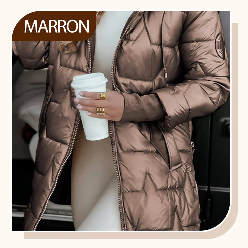 Manteau en Coton à Capuche Mi-Long pour Femme - Image 9