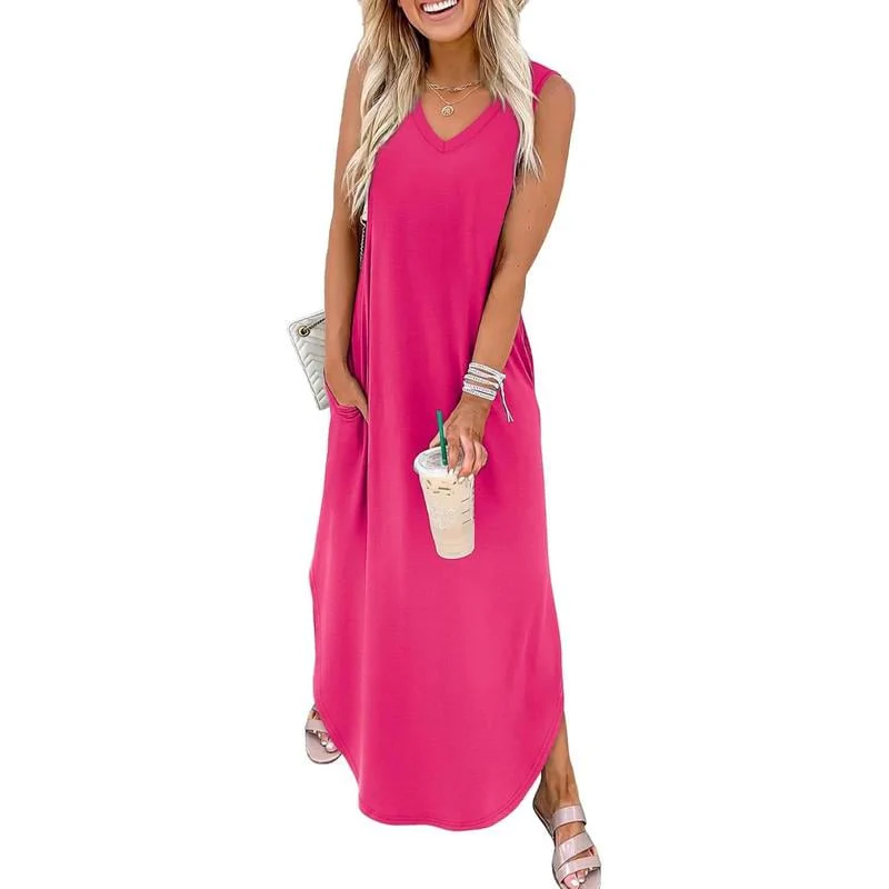 📢🌞 Subvention limitée en été-71% de réduction 🌷 Robes d'été Robe Maxi Vacances Plage Robes de soleil avec poches - Image 6