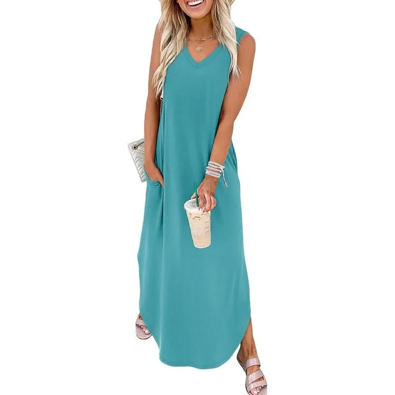 📢🌞 Subvention limitée en été-71% de réduction 🌷 Robes d'été Robe Maxi Vacances Plage Robes de soleil avec poches - Image 8