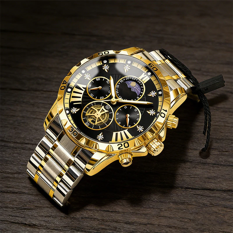 📢📢60 % de réduction !!! 🎅【🎁Le Cadeau de Noël🎁】Montre quartz lumineuse et étanche pour homme avec roue à ailettes - Image 11