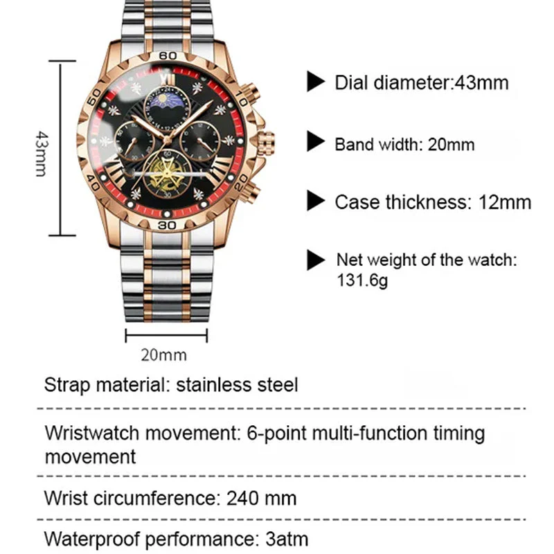 📢📢60 % de réduction !!! 🎅【🎁Le Cadeau de Noël🎁】Montre quartz lumineuse et étanche pour homme avec roue à ailettes - Image 6