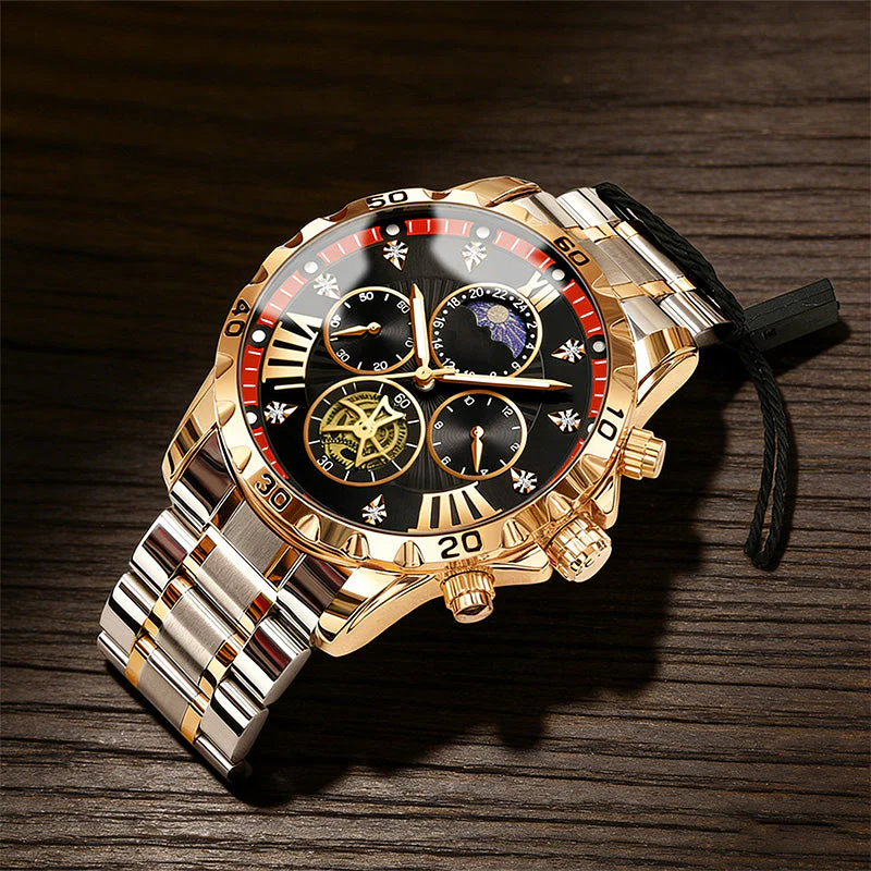 📢📢60 % de réduction !!! 🎅【🎁Le Cadeau de Noël🎁】Montre quartz lumineuse et étanche pour homme avec roue à ailettes - Image 7