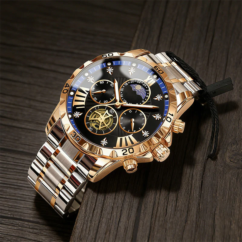 📢📢60 % de réduction !!! 🎅【🎁Le Cadeau de Noël🎁】Montre quartz lumineuse et étanche pour homme avec roue à ailettes - Image 8
