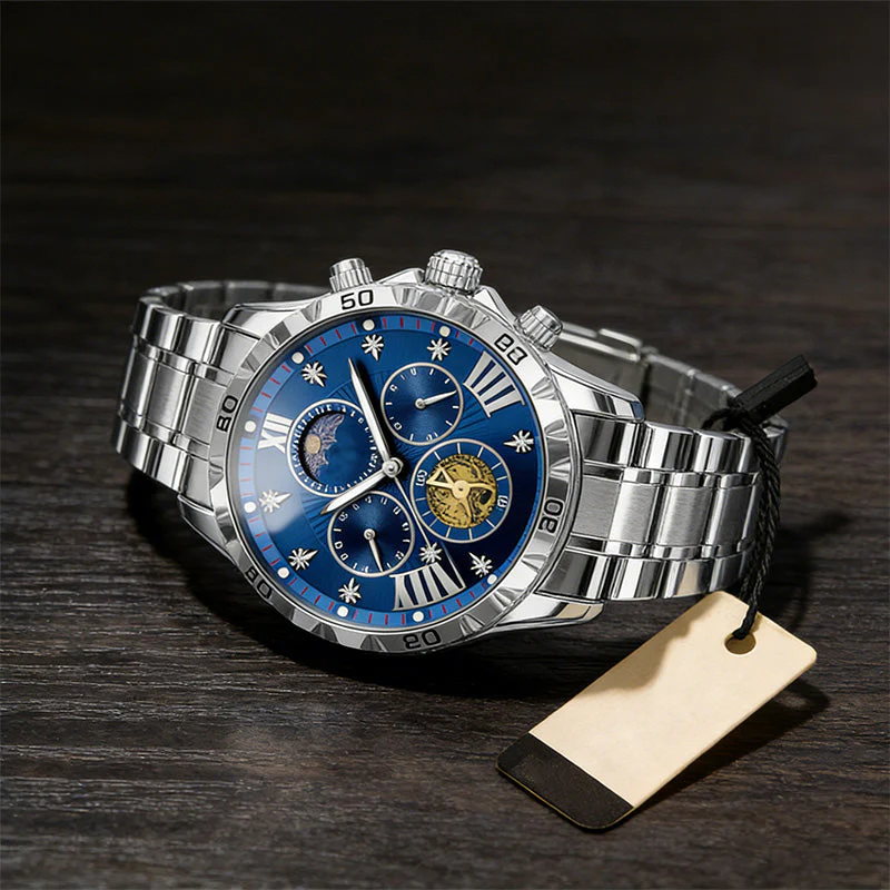 📢📢60 % de réduction !!! 🎅【🎁Le Cadeau de Noël🎁】Montre quartz lumineuse et étanche pour homme avec roue à ailettes - Image 9