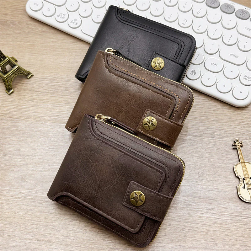 🔥60% de réduction ! Portefeuille Vintage à Fermeture Éclair – Cuir Antivol & Élégance Intemporelle 🎁 - Image 3