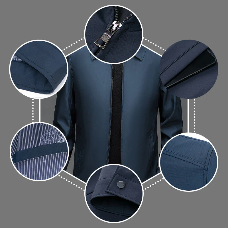 📢📢61 % de réduction !!!🎅Veste coupe-vent à rabat et fermeture éclair pour homme - Image 8