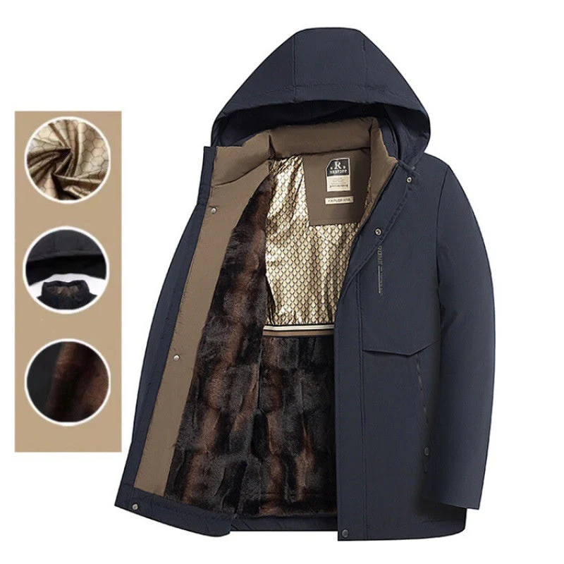 📢65% de réduction!!!📍Manteau thermique d'hiver pour homme avec parka à capuche épaisse - Image 5