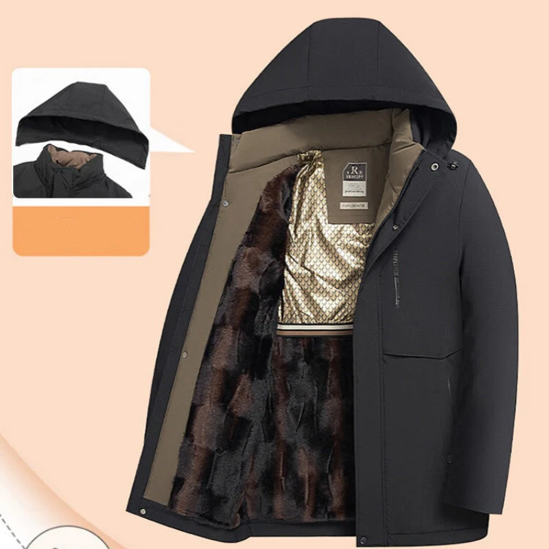 📢65% de réduction!!!📍Manteau thermique d'hiver pour homme avec parka à capuche épaisse - Image 6