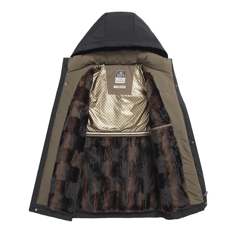 📢65% de réduction!!!📍Manteau thermique d'hiver pour homme avec parka à capuche épaisse - Image 8