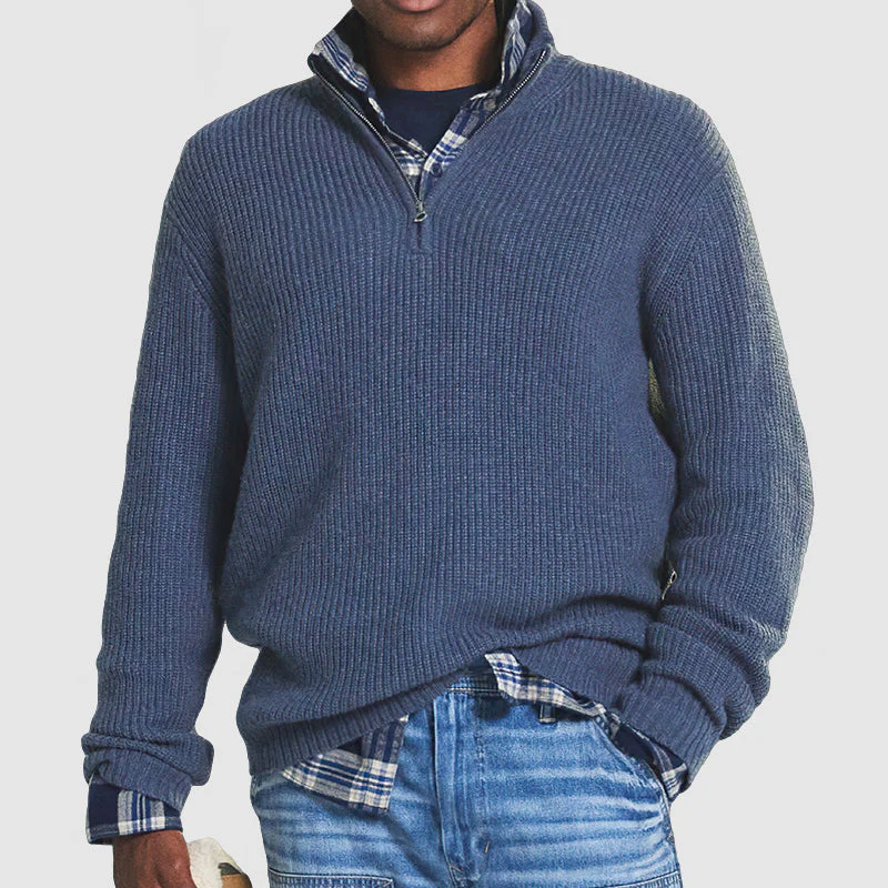 👔Pull zippé décontracté pour homme🚆Tricot lisse anti-bouloches, coupe ajustée et extensible pour plus de confort (lavable en machine) - Image 4